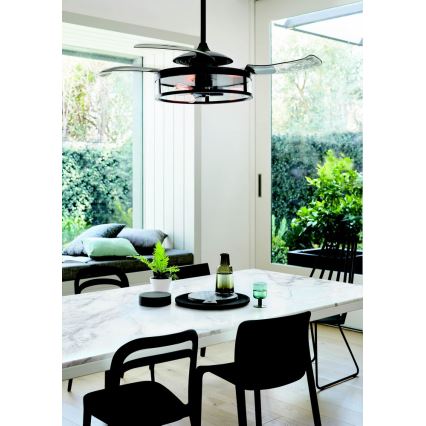 FANAWAY 212927 - Ventilador de tecto LED CLASSIC 3xE27/4W/230V preto Ø 112 cm + comando remoto
