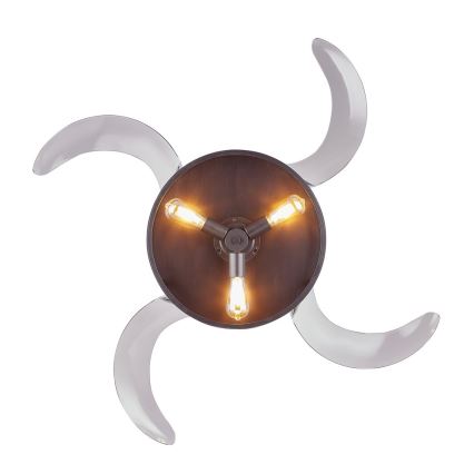 FANAWAY 212927 - Ventilador de tecto LED CLASSIC 3xE27/4W/230V preto Ø 112 cm + comando remoto