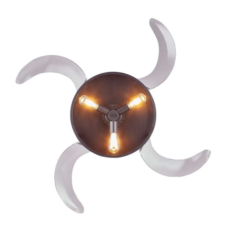 FANAWAY 212927 - Ventilador de teto LED CLASSIC 3xE27/4W/230V preto + comando à distância