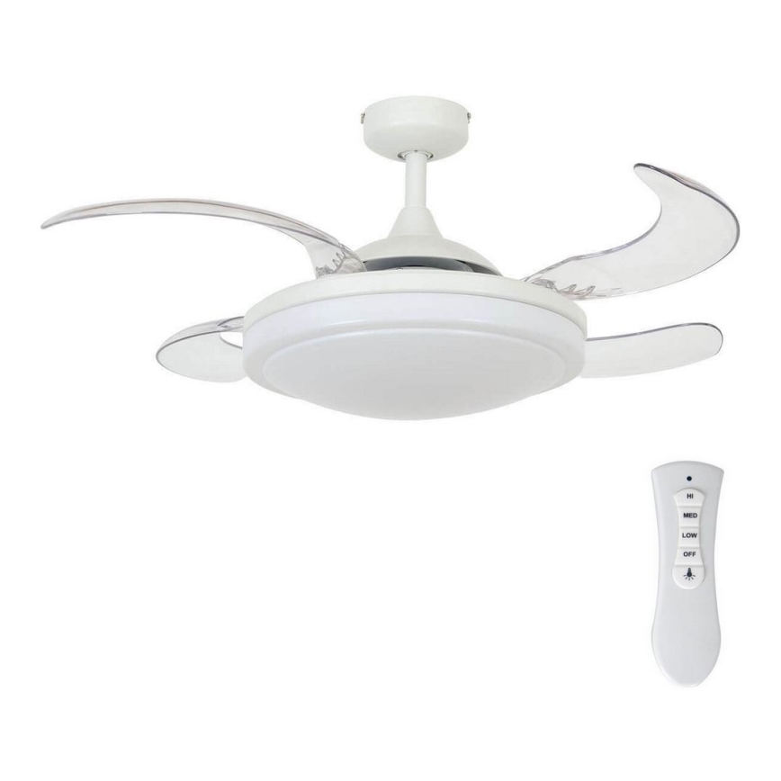 FANAWAY 212980 - Ventilador de teto EVORA 2xE27/15W/230V branco + comando à distância