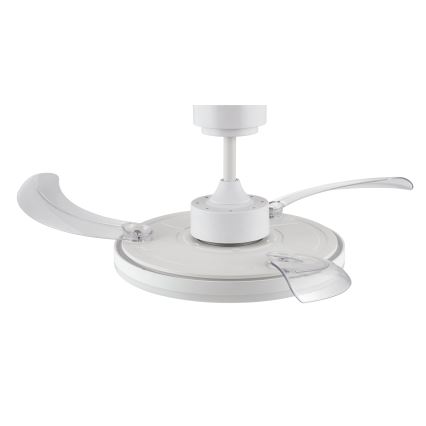 FANAWAY 21612949 - Ventilador de teto LED regulável STROLL LED/30W/230V 2700/3500/5000K diâmetro 106 cm branco/transparente + controlo remoto