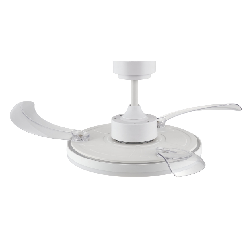 FANAWAY 21612949 - Ventilador de teto LED regulável STROLL LED/30W/230V 2700/3500/5000K diâmetro 106 cm branco/transparente + controlo remoto