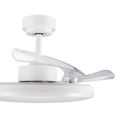 FANAWAY 21612949 - Ventilador de teto LED regulável STROLL LED/30W/230V 2700/3500/5000K diâmetro 106 cm branco/transparente + controlo remoto