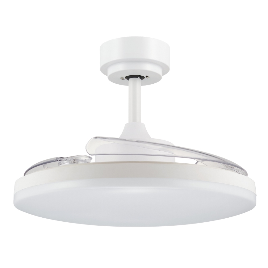 FANAWAY 21612949 - Ventilador de teto LED regulável STROLL LED/30W/230V 2700/3500/5000K diâmetro 106 cm branco/transparente + controlo remoto