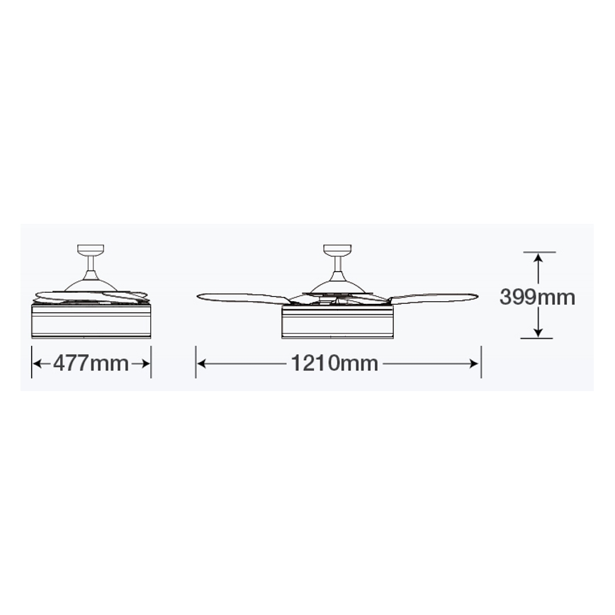 FANAWAY 511030 - Ventilador de teto LED FRASER 3xE27/20W/230V branco + comando à distância