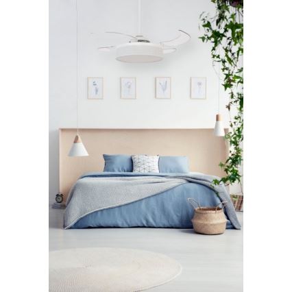 FANAWAY 511030 - Ventilador de teto LED FRASER 3xE27/20W/230V branco + comando à distância