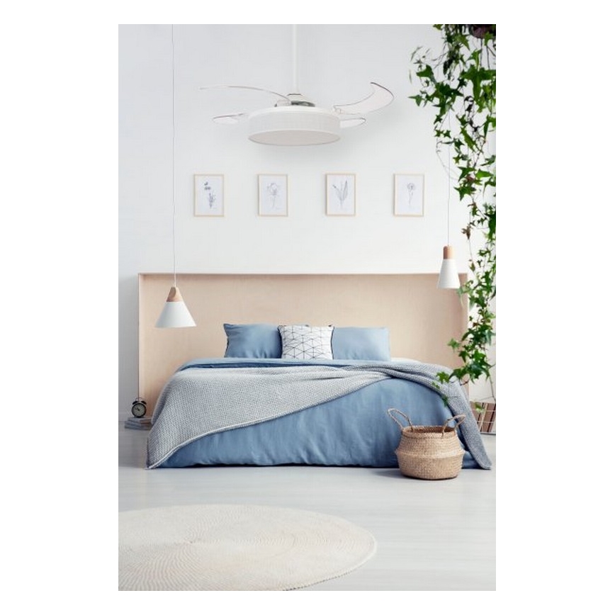 FANAWAY 511030 - Ventilador de teto LED FRASER 3xE27/20W/230V branco + comando à distância