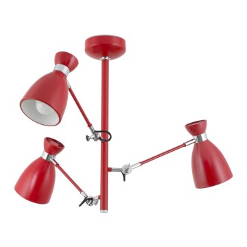 FARO 20008 - Candelabro pendente RETRO 3xE14/20W/230V vermelho