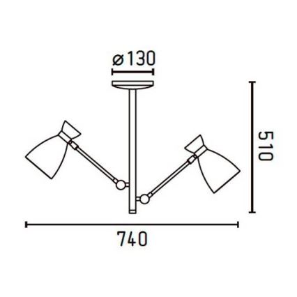 FARO 20008 - Candelabro pendente RETRO 3xE14/20W/230V vermelho