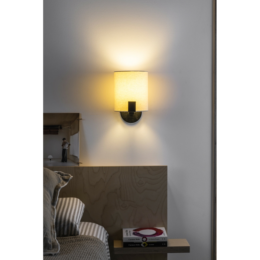 FARO 20053 - Candeeiro de parede LED NILA 1xE27/15W/230V + LED/3W creme/preto