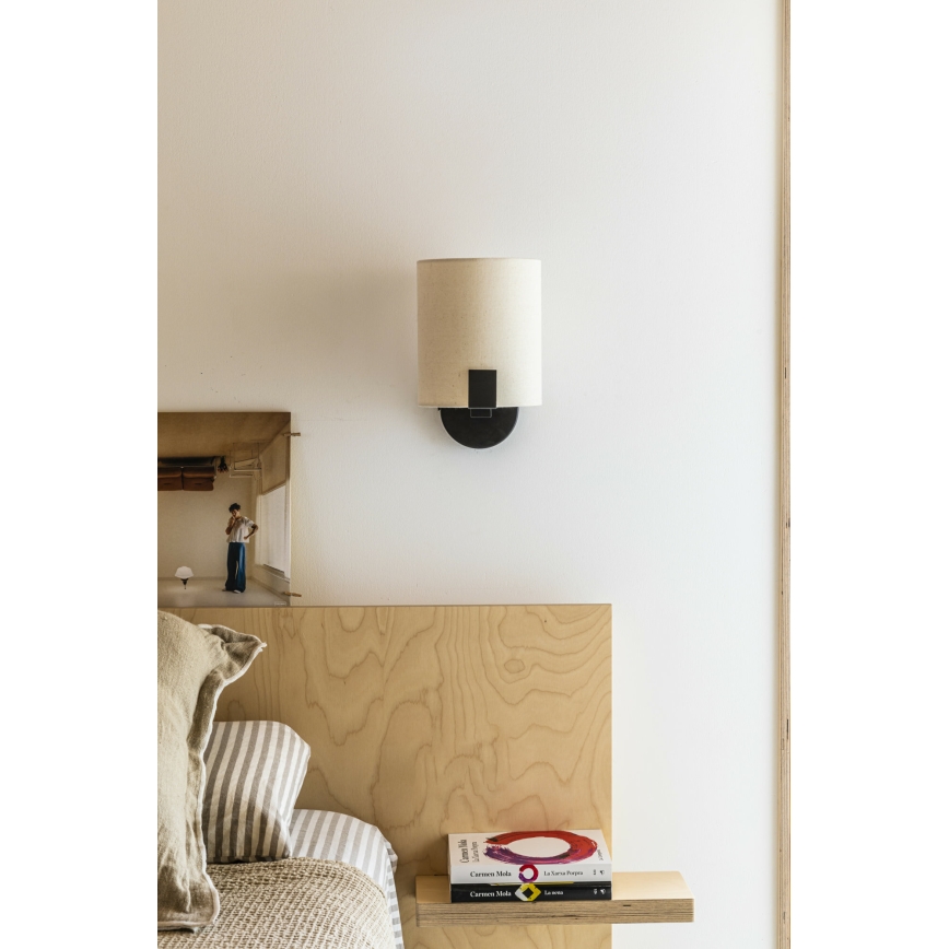 FARO 20053 - Candeeiro de parede LED NILA 1xE27/15W/230V + LED/3W creme/preto