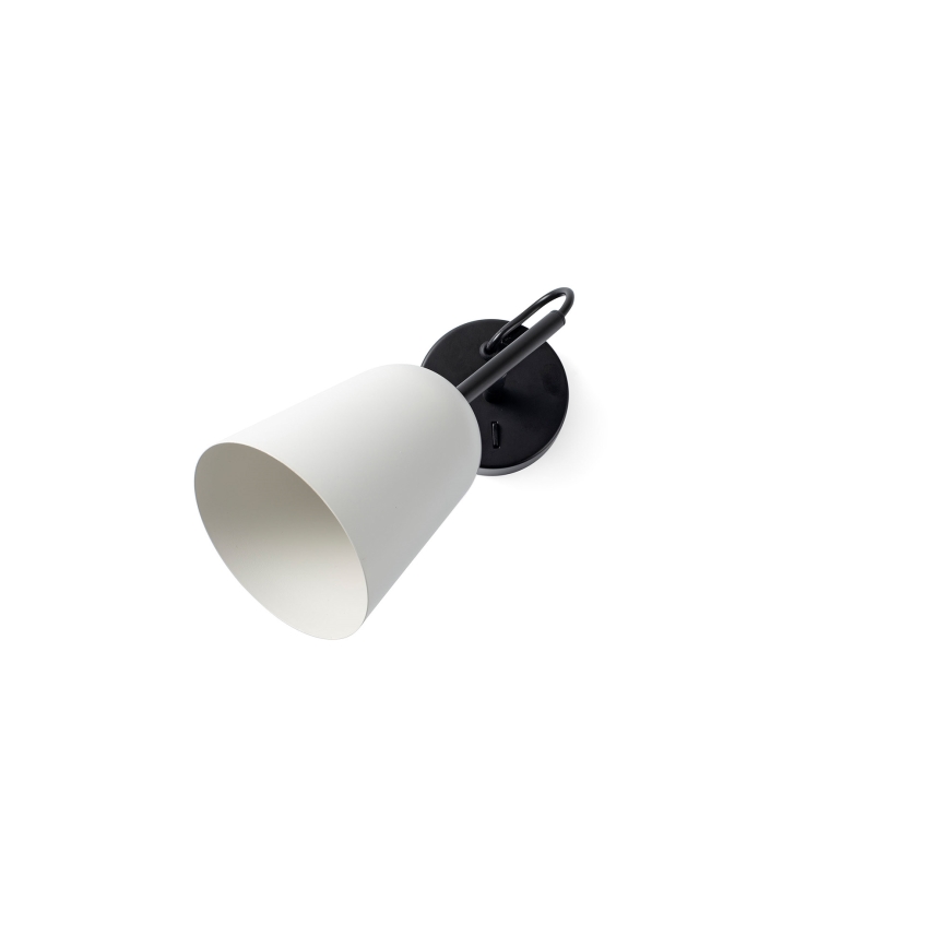 FARO 28258 - Candeeiro de parede STUDIO 1xE14/8W/230V branco/preto