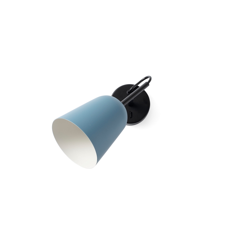FARO 28274 - Candeeiro de parede STUDIO 1xE14/8W/230V azul/preto