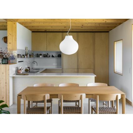 FARO 28301 - Candeeiro suspenso ISABELLE 1xE27/15W/230V diâmetro 40 cm branco