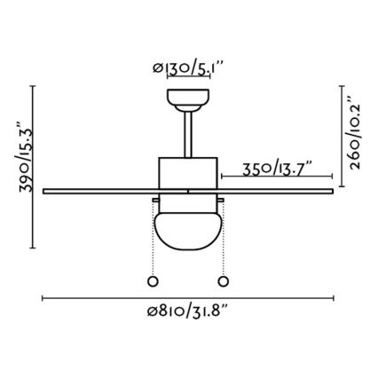 FARO 33180 - Ventoinha de teto PALAO 1xE14/40W/230V
