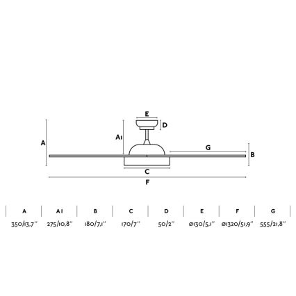 FARO 33346 - Ventilador de teto LED POLARIS LED/18W/230V branco diâmetro 132 cm + controlo remoto