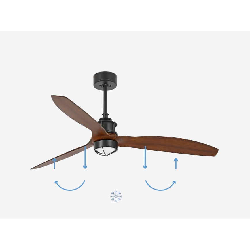 FARO 33395-10 - Ventilador de teto LED JUST FAN LED/16W/230V preto/marrom diâmetro 128 cm + controlo remoto
