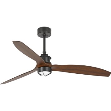 FARO 33395WT1N - Ventilador de teto LED dimerizável JUST FAN M LED/16W/230V Ø 128 cm castanho/preto Wi-Fi Tuya + controlo remoto