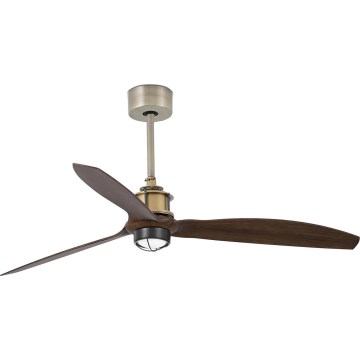 FARO 33398WT1N - Ventilador de teto LED dimerizável JUST FAN M LED/16W/230V Ø 128 cm castanho/latão Wi‑Fi Tuya + comando remoto