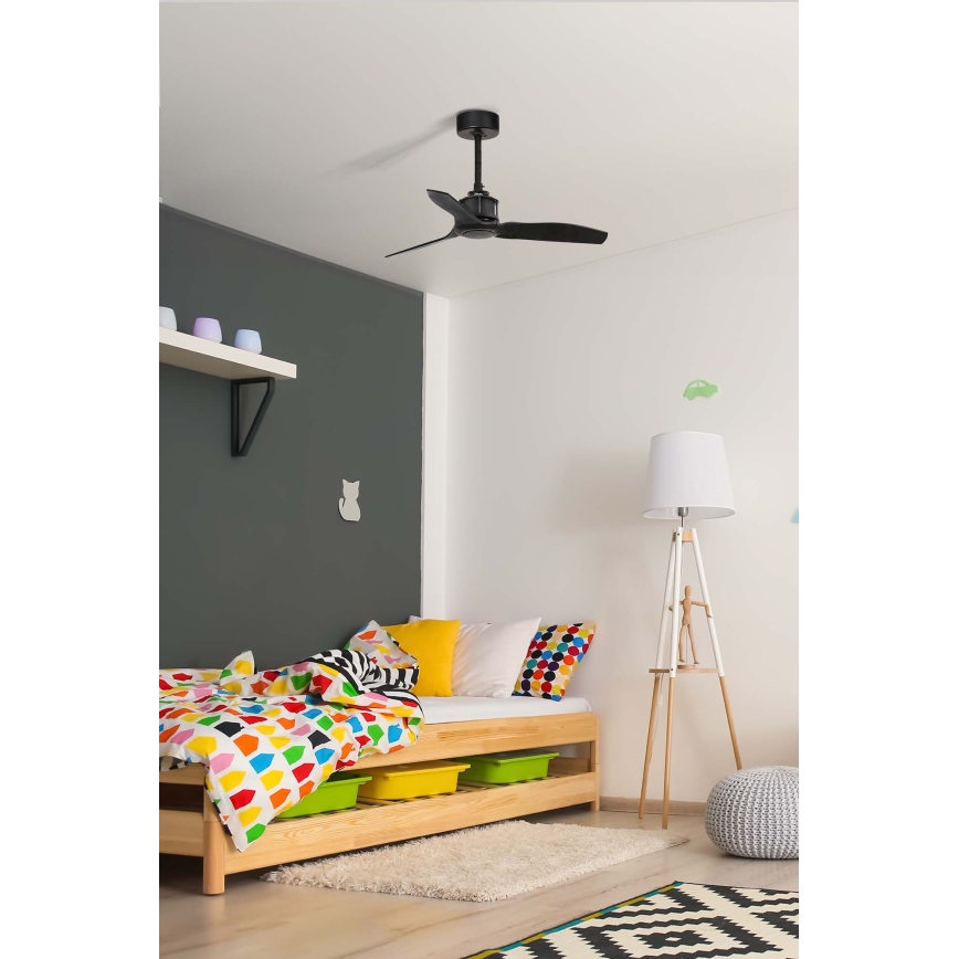 FARO 33424WT - Ventilador de teto JUST FAN S, Ø 81 cm, preto, Wi-Fi Tuya + controlo remoto
