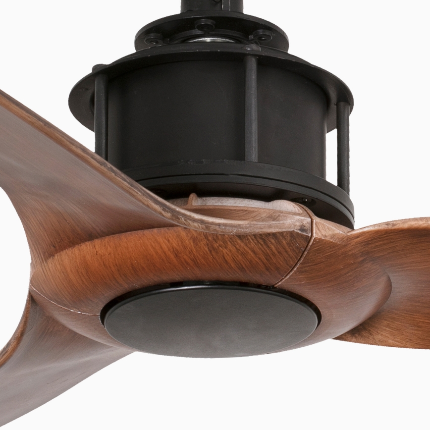 FARO 33425WT - Ventilador de teto JUST FAN S, diâmetro 81 cm, castanho/preto, Wi-Fi Tuya + controlo remoto