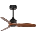 FARO 33425WT - Ventilador de teto JUST FAN S, diâmetro 81 cm, castanho/preto, Wi-Fi Tuya + controlo remoto