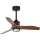 FARO 33425WT1N - Ventilador de teto dimerizável JUST FAN S com LED/16W/230V diâmetro 81 cm castanho/preto Wi-Fi Tuya + controlo remoto