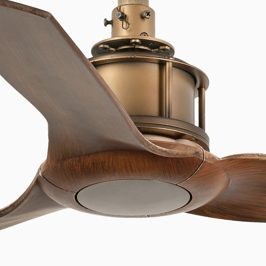 FARO 33428WT - Ventilador de teto JUST FAN S Ø 81 cm castanho/latão Wi-Fi Tuya + controlo remoto