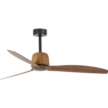 FARO 33435 - Ventilador de teto WEAVER M, diâmetro 128 cm, castanho/preto — inclui comando à distância