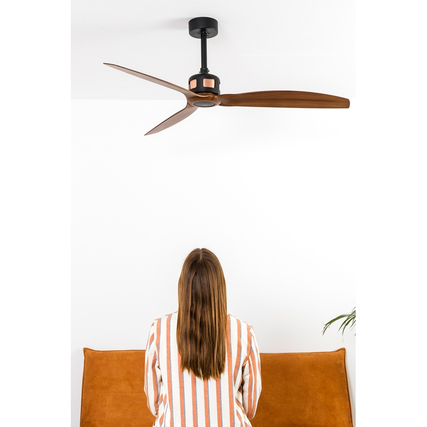 FARO 33451WT - Ventilador de teto COPPER FAN M Ø 128 cm castanho/preto Wi-Fi Tuya + comando remoto