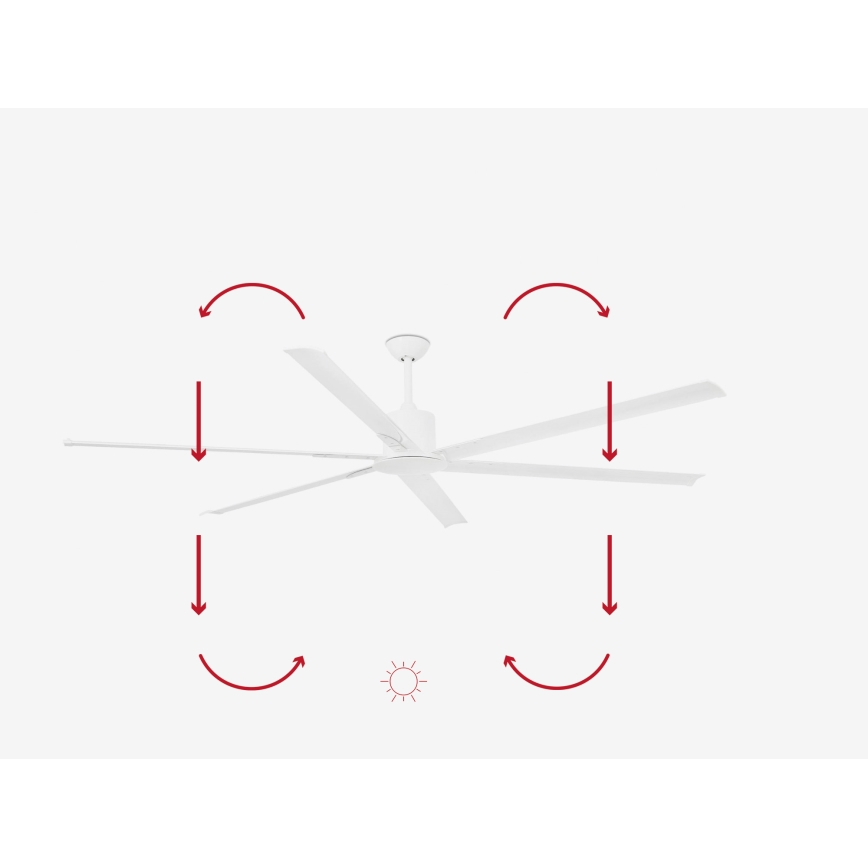 FARO 33461A - Ventilador de teto ANDROS XL branco diâmetro 213 cm + controlo remoto