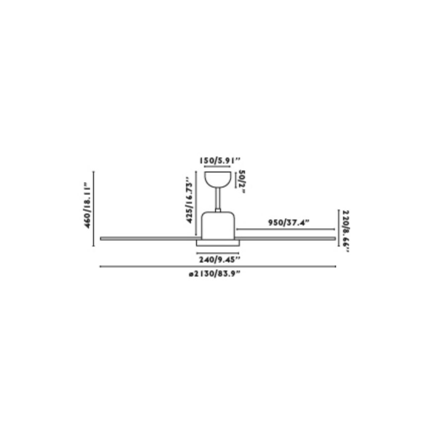FARO 33461A - Ventilador de teto ANDROS XL branco diâmetro 213 cm + controlo remoto