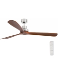 FARO 33464DC - Ventilador de teto LANTAU XL castanho/cromado mate diâmetro 168 cm + comando à distância