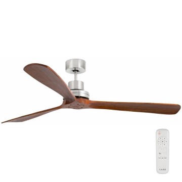FARO 33464DC - Ventilador de teto LANTAU XL castanho/cromado mate diâmetro 168 cm + comando à distância