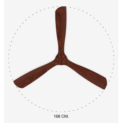 FARO 33464DC - Ventilador de teto LANTAU XL castanho/cromado mate diâmetro 168 cm + comando à distância