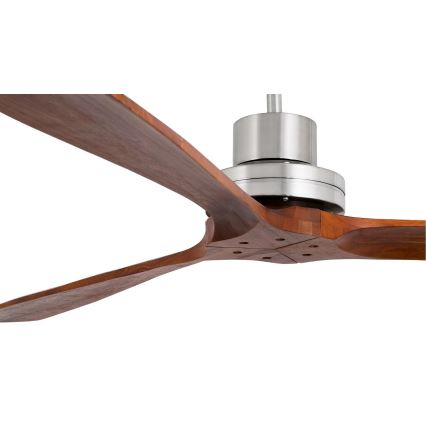 FARO 33508DC - Ventilador de teto MINI LANTAU cromo mate/marrom diâmetro 108 cm + controlo remoto