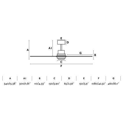 FARO 33508DC - Ventilador de teto MINI LANTAU cromo mate/marrom diâmetro 108 cm + controlo remoto