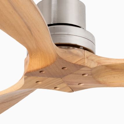 FARO 33509DC - Ventilador de teto MINI LANTAU cromo mate/madeira diâmetro 107 cm + controlo remoto