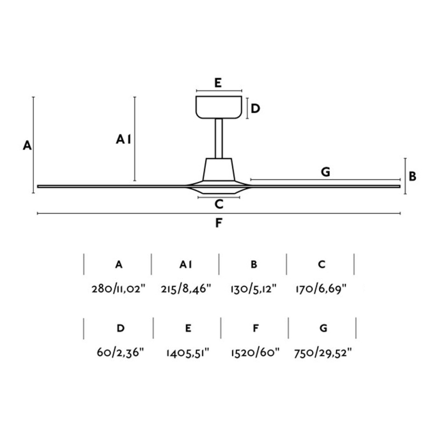 FARO 33511 - Ventilador de teto MOREA diâmetro 152 cm + controlo remoto
