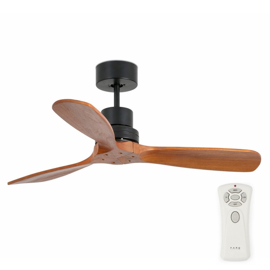 FARO 33517DC - Ventilador de teto MINI LANTAU madeira/preto + controlo remoto