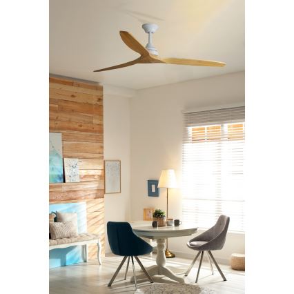 FARO 33728DC - Ventilador de teto ALO L madeira/branco diâmetro 152 cm + controlo remoto