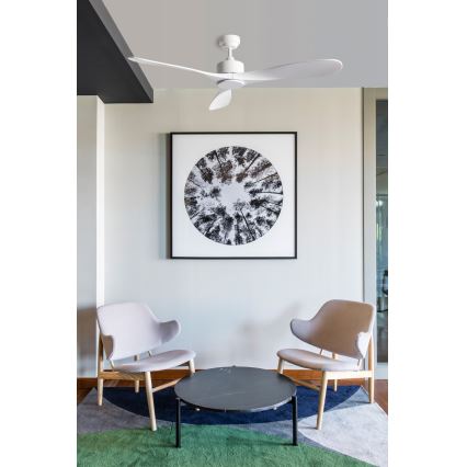 FARO 33750DCWT - Ventoinha de teto LUZON L branco diâmetro 132 cm Wi-Fi Tuya + comando