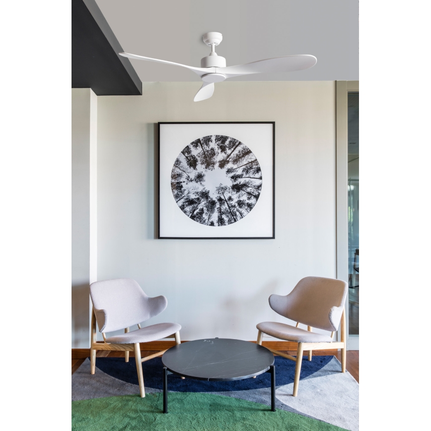 FARO 33750DCWT - Ventoinha de teto LUZON L branco diâmetro 132 cm Wi-Fi Tuya + comando