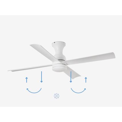 FARO 33756 - Ventilador de teto LED FRASER LED/16W/230V branco diâmetro 120 cm + controlo remoto