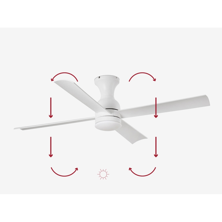 FARO 33756 - Ventilador de teto LED FRASER LED/16W/230V branco diâmetro 120 cm + controlo remoto