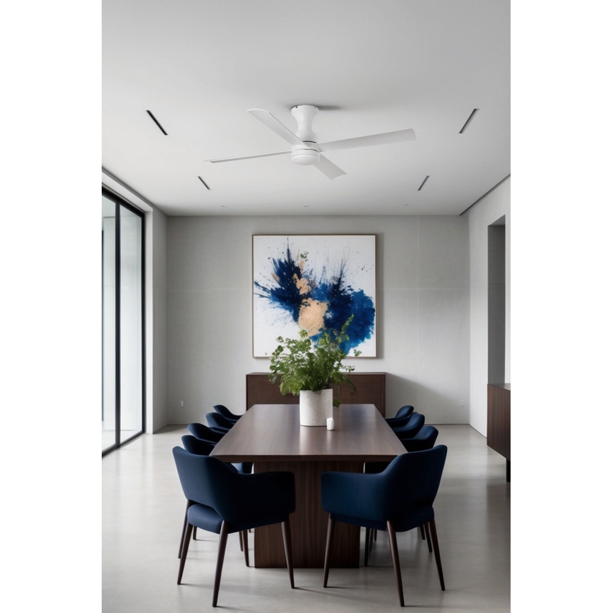 FARO 33756WT - Ventoinha de teto LED FRASER XL LED/16W/230V branco diâmetro 120 cm Wi-Fi Tuya + comando