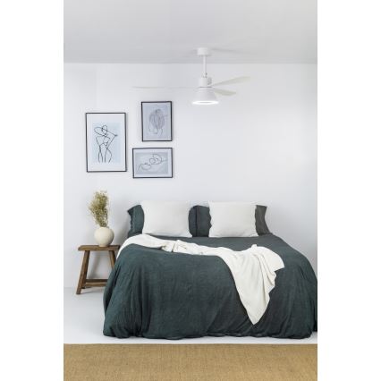 FARO 33760WT-22 - Ventilador de teto LED dimerizável AMELIA L CONE LED/20W/230V 2700/3500/5000K branco, diâmetro 132 cm, Wi-Fi Tuya + comando remoto