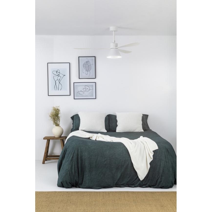 FARO 33760WT-22 - Ventilador de teto LED dimerizável AMELIA L CONE LED/20W/230V 2700/3500/5000K branco, diâmetro 132 cm, Wi-Fi Tuya + comando remoto