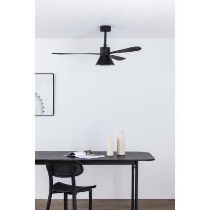 FARO 33761WT-23 - Ventilador de teto com luz LED regulável AMELIA L CONE LED/20W/230V 2700/3500/5000K preto diâmetro 132 cm Wi-Fi Tuya + controlo remoto