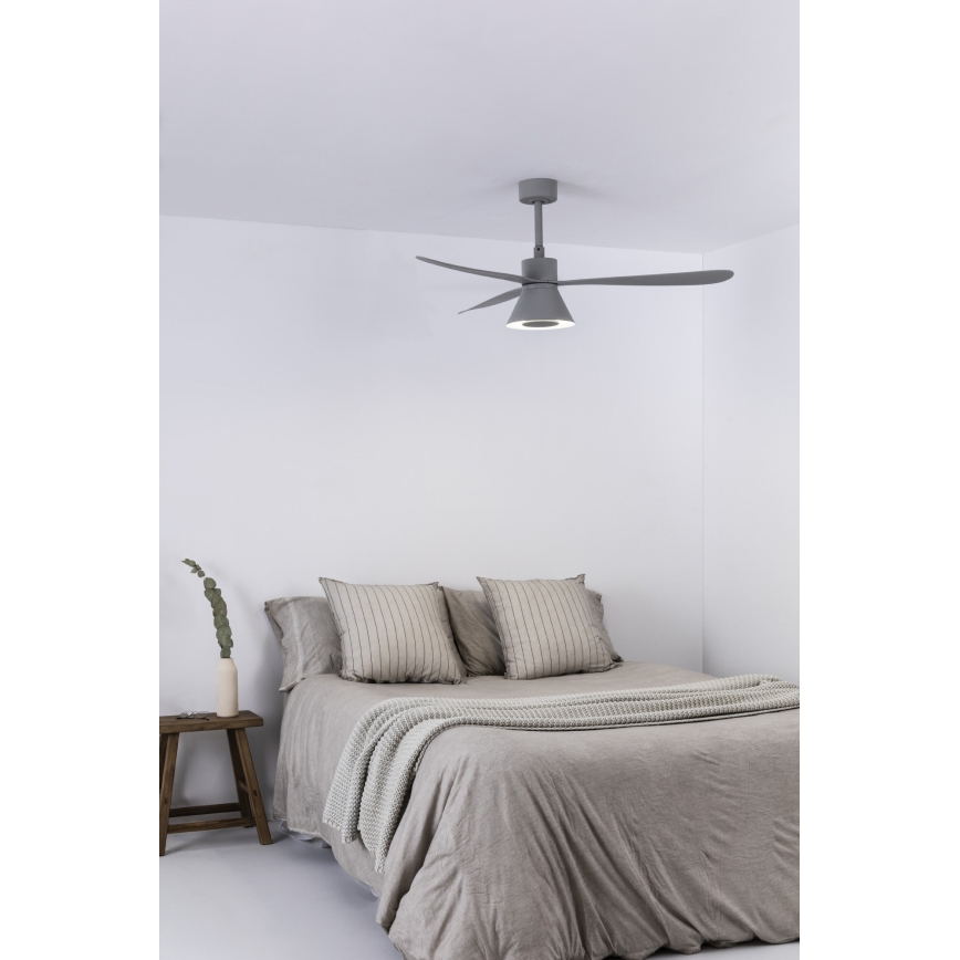 FARO 33762WT-24 - Ventilador de teto LED dimerizável AMELIA L CONE LED/20W/230V 2700/3500/5000K cinzento diâmetro 132 cm Wi-Fi Tuya + controlo remoto